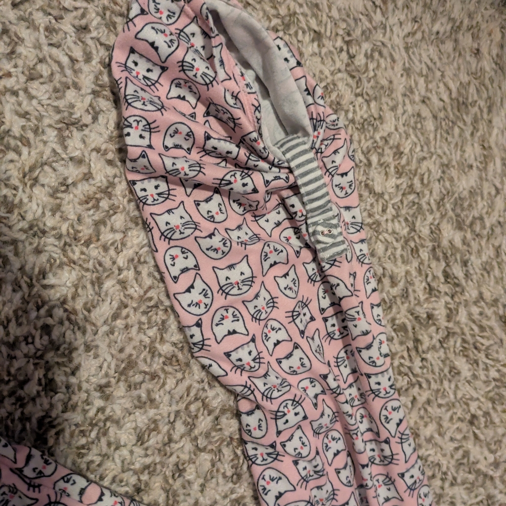Cuddl Duds Pink and Gray Cats Super Soft Pajama Set - Picture 3 of 7